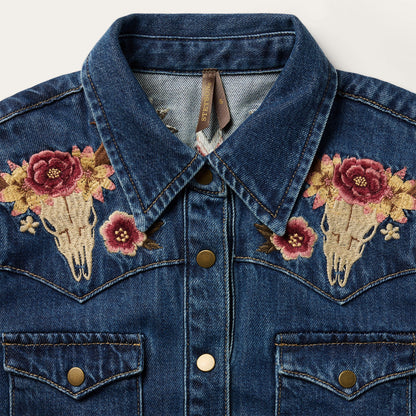 Embroidered Western Shirt Dress | Stetson Blue