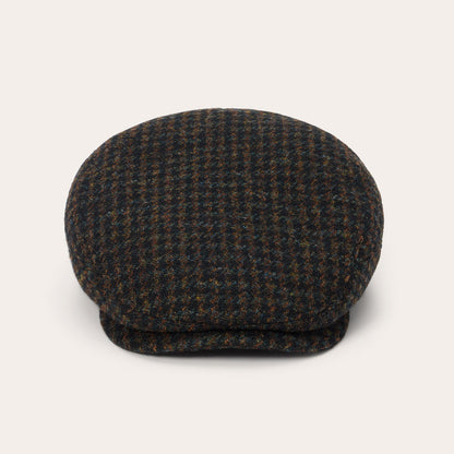 Harris Tweed Houndstooth Driver Cap | Stetson Midnight Blue W/ Brown Shades