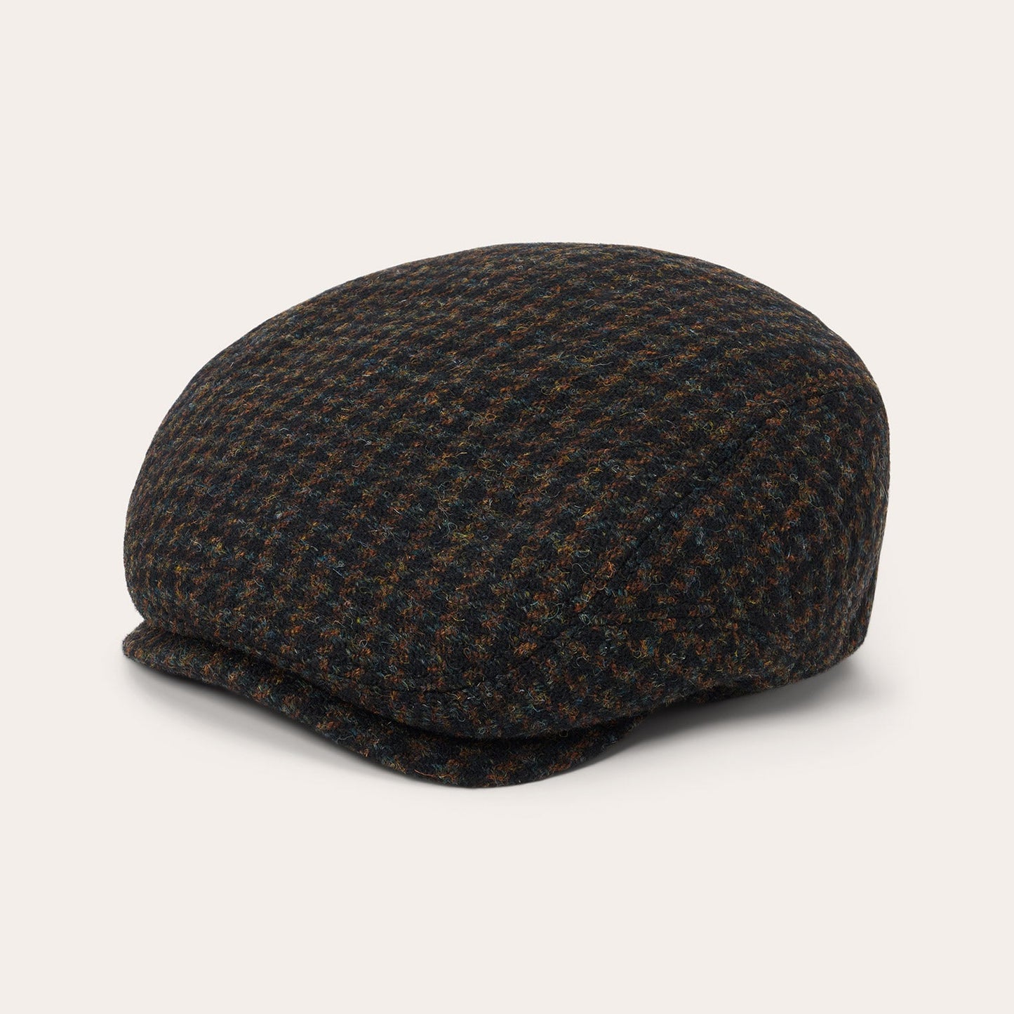 Harris Tweed Houndstooth Driver Cap | Stetson Midnight Blue W/ Brown Shades