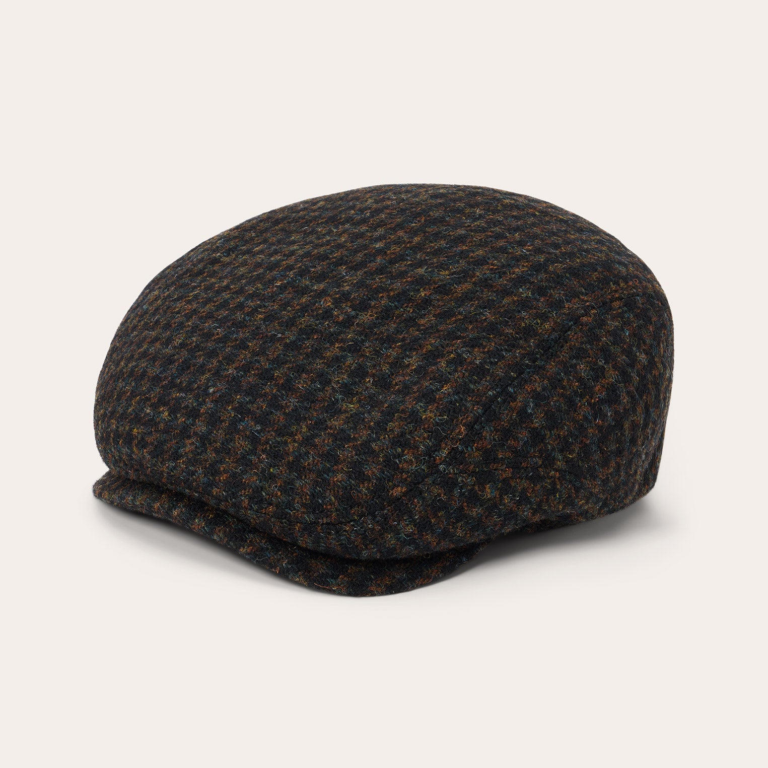 Harris Tweed Houndstooth Driver Cap | Stetson Midnight Blue W/ Brown Shades