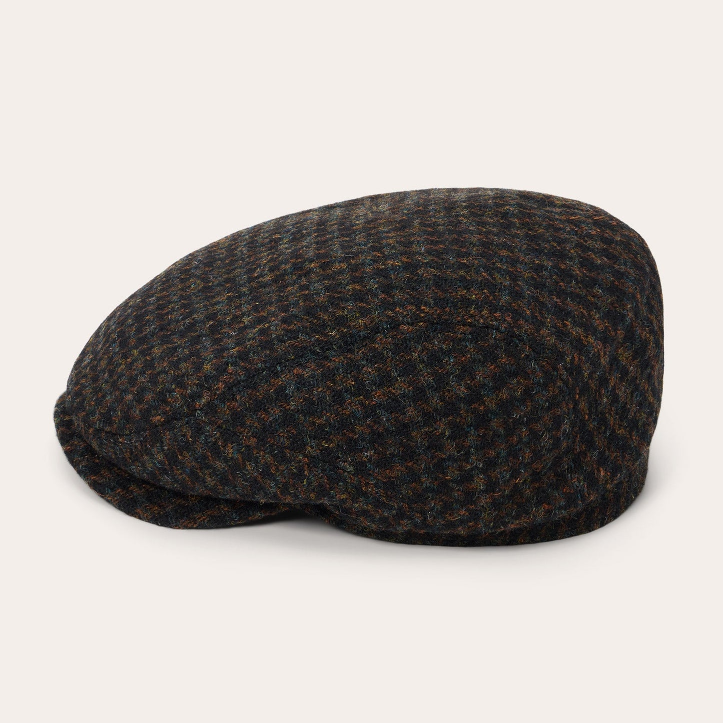 Harris Tweed Houndstooth Driver Cap | Stetson Midnight Blue W/ Brown Shades