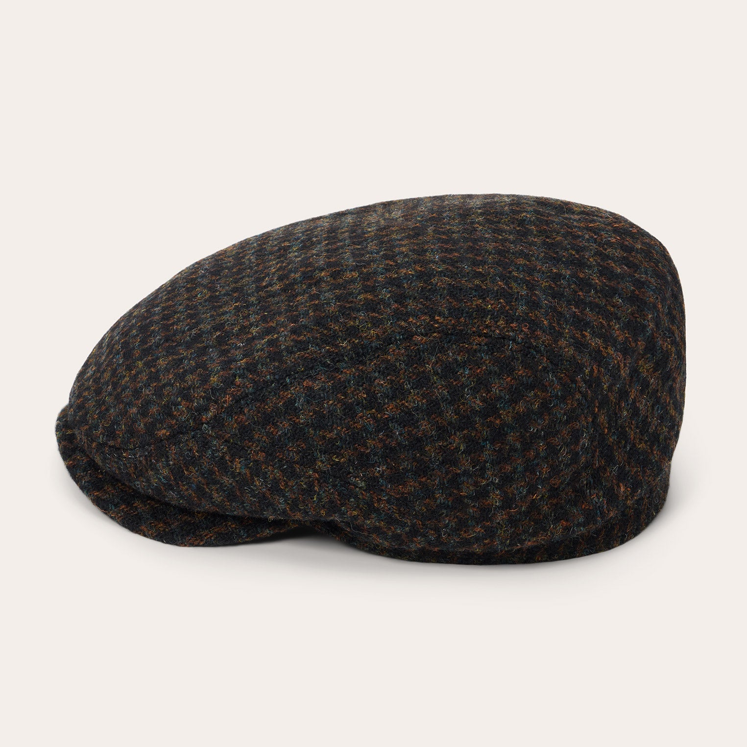Harris Tweed Houndstooth Driver Cap | Stetson Midnight Blue W/ Brown Shades