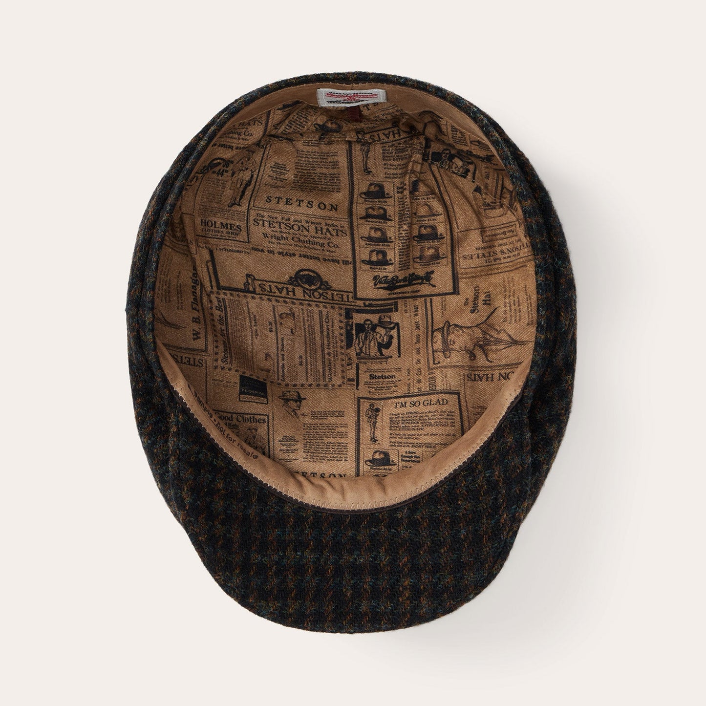 Harris Tweed Houndstooth Driver Cap | Stetson Midnight Blue W/ Brown Shades