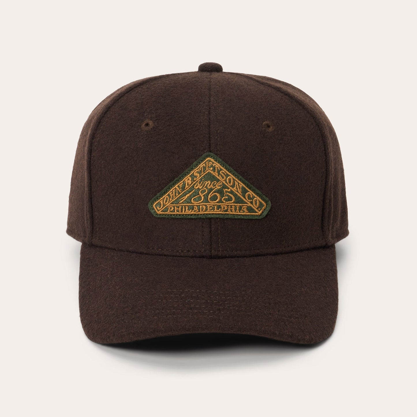 Wool Vintage Logo Patch Baseball Cap | Stetson Dark Brown