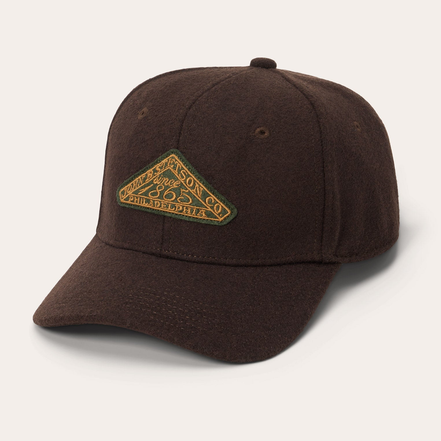 Wool Vintage Logo Patch Baseball Cap | Stetson Dark Brown