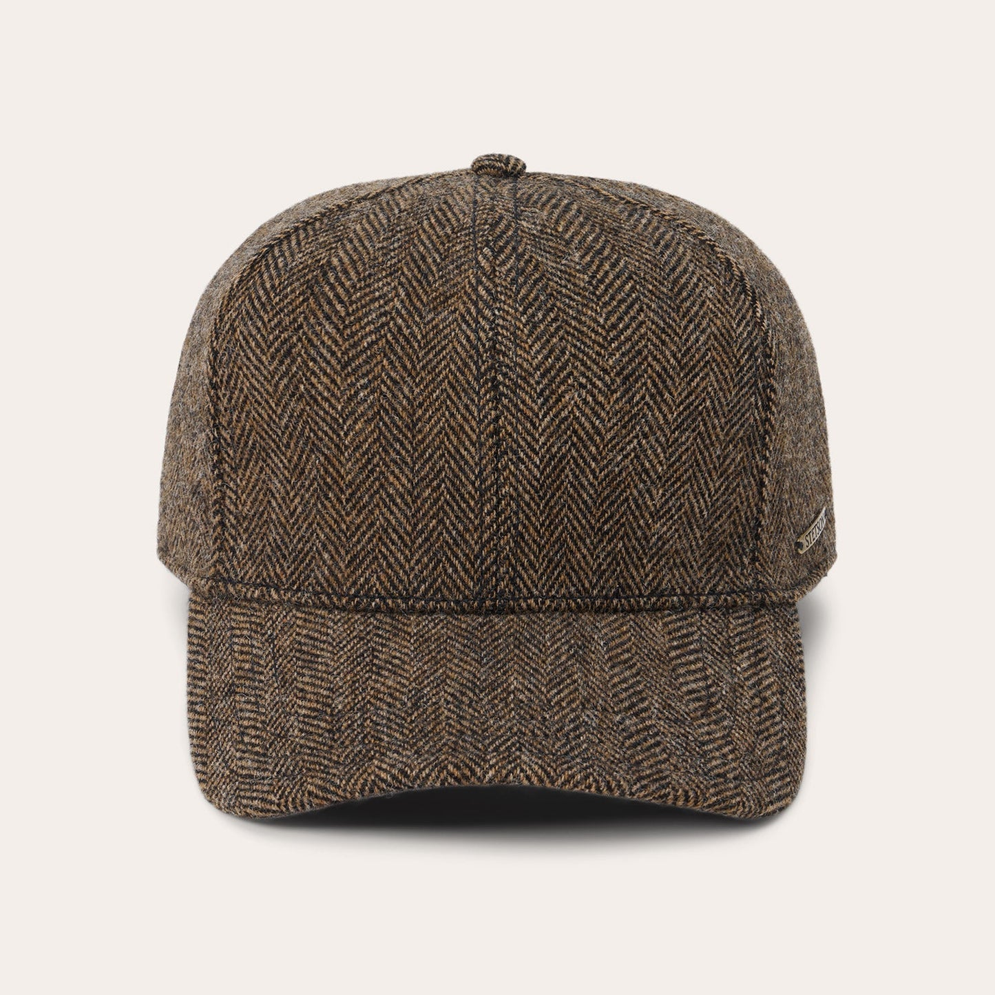 Wool Herringbone Baseball Cap | Stetson Brown Melange