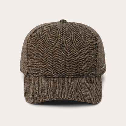 Wool Herringbone Baseball Cap | Stetson Brown Melange