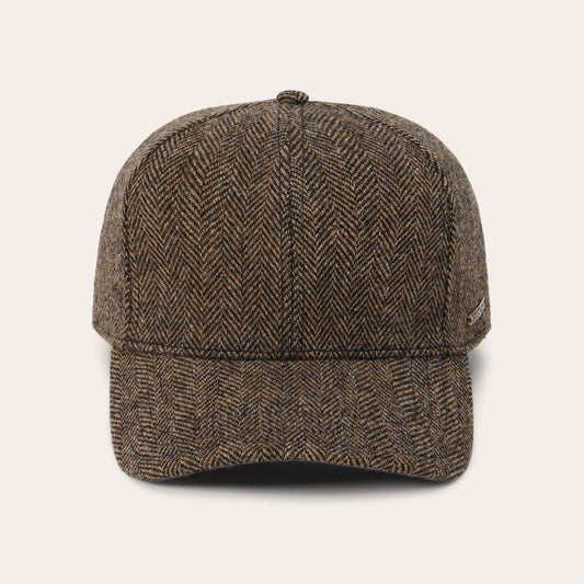 Wool Herringbone Baseball Cap | Stetson Brown Melange