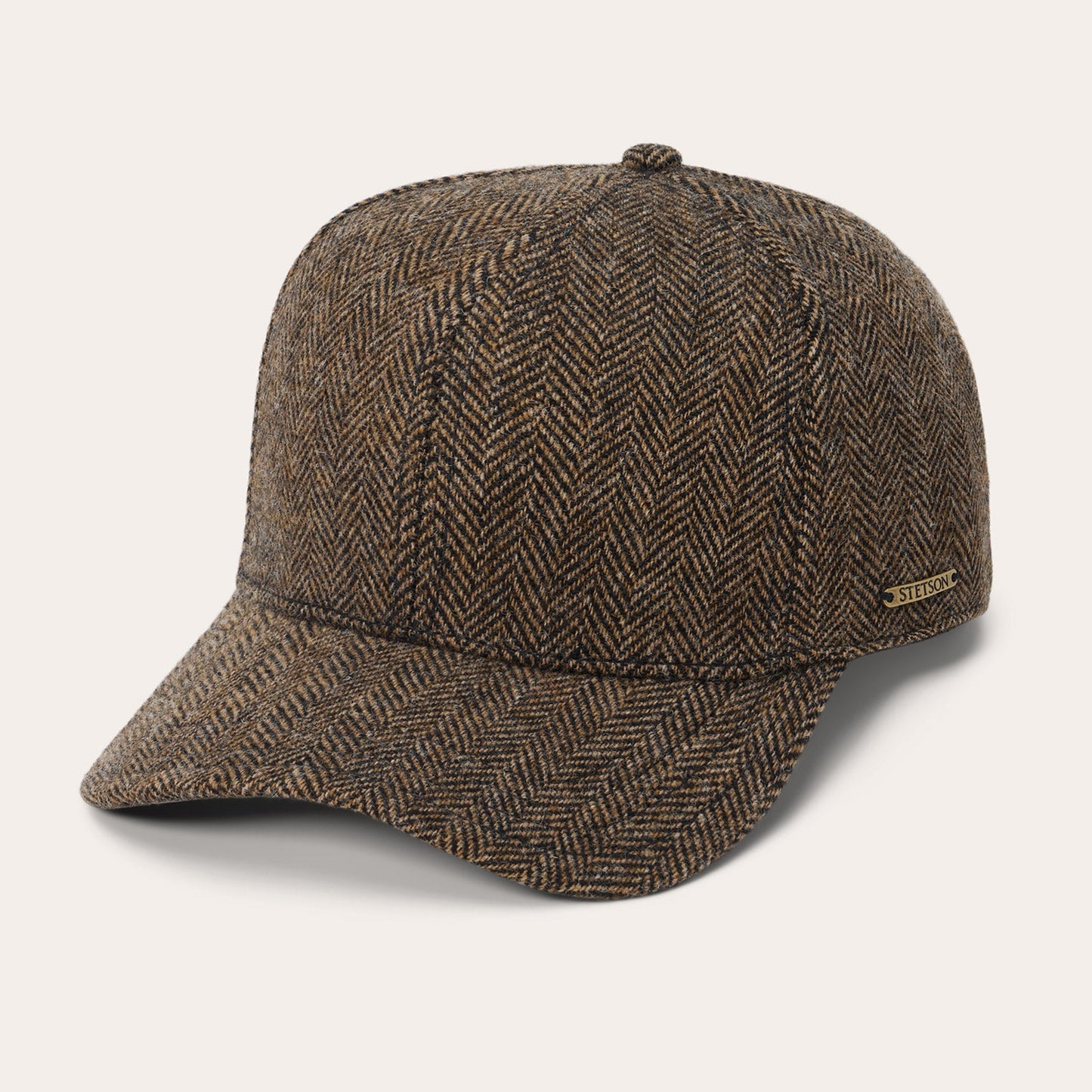 Wool Herringbone Baseball Cap | Stetson Brown Melange