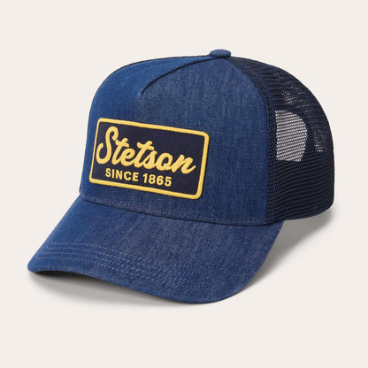 Dark Denim 1865 Patch Trucker Cap | Stetson Blue