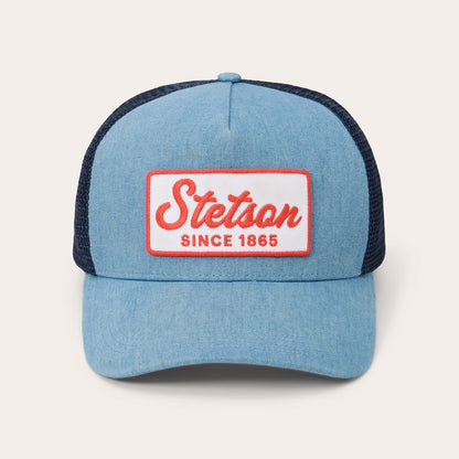 Washed Denim 1865 Patch Trucker Cap | Stetson Blue