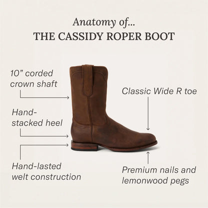Cassidy Roper Boots | Stetson Smooth Brown