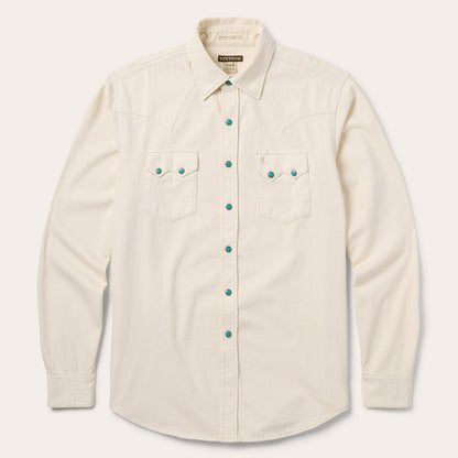 Turquoise Snap Western Denim Shirt | Stetson Cream