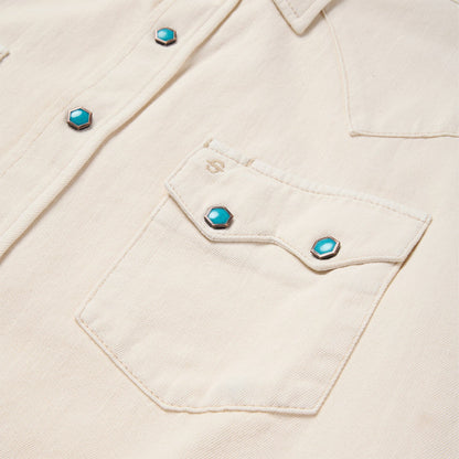 Turquoise Snap Western Denim Shirt | Stetson Cream
