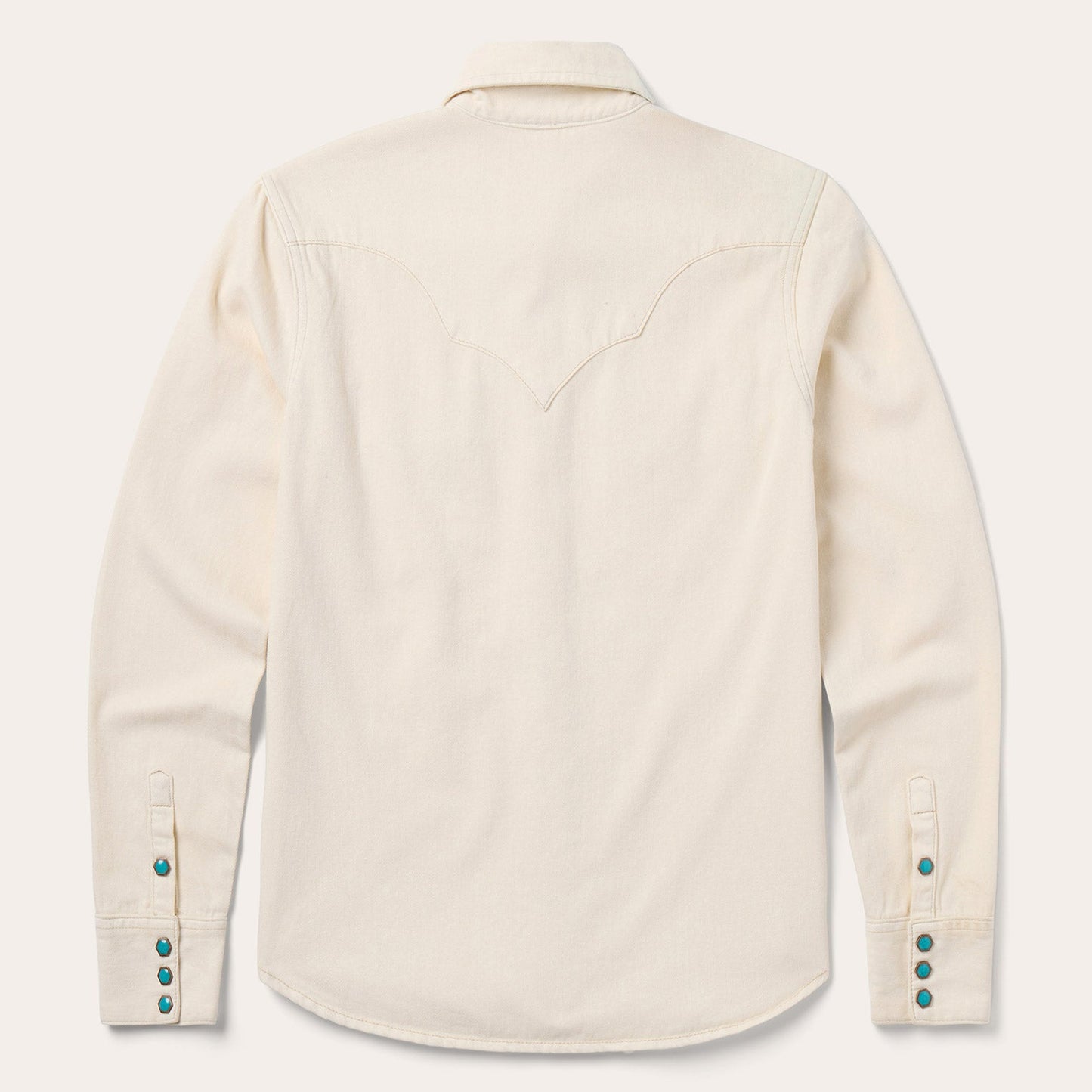 Turquoise Snap Western Denim Shirt | Stetson Cream