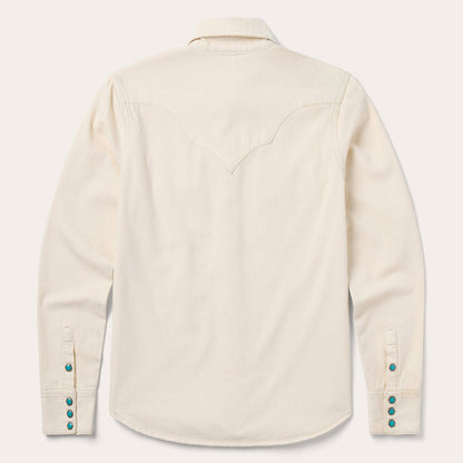 Turquoise Snap Western Denim Shirt | Stetson Cream