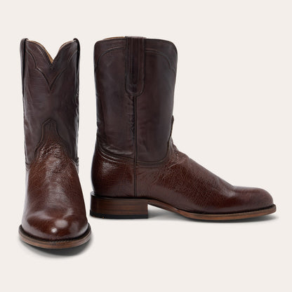 Clay Smooth Ostrich Roper Boots | Stetson Tobacco