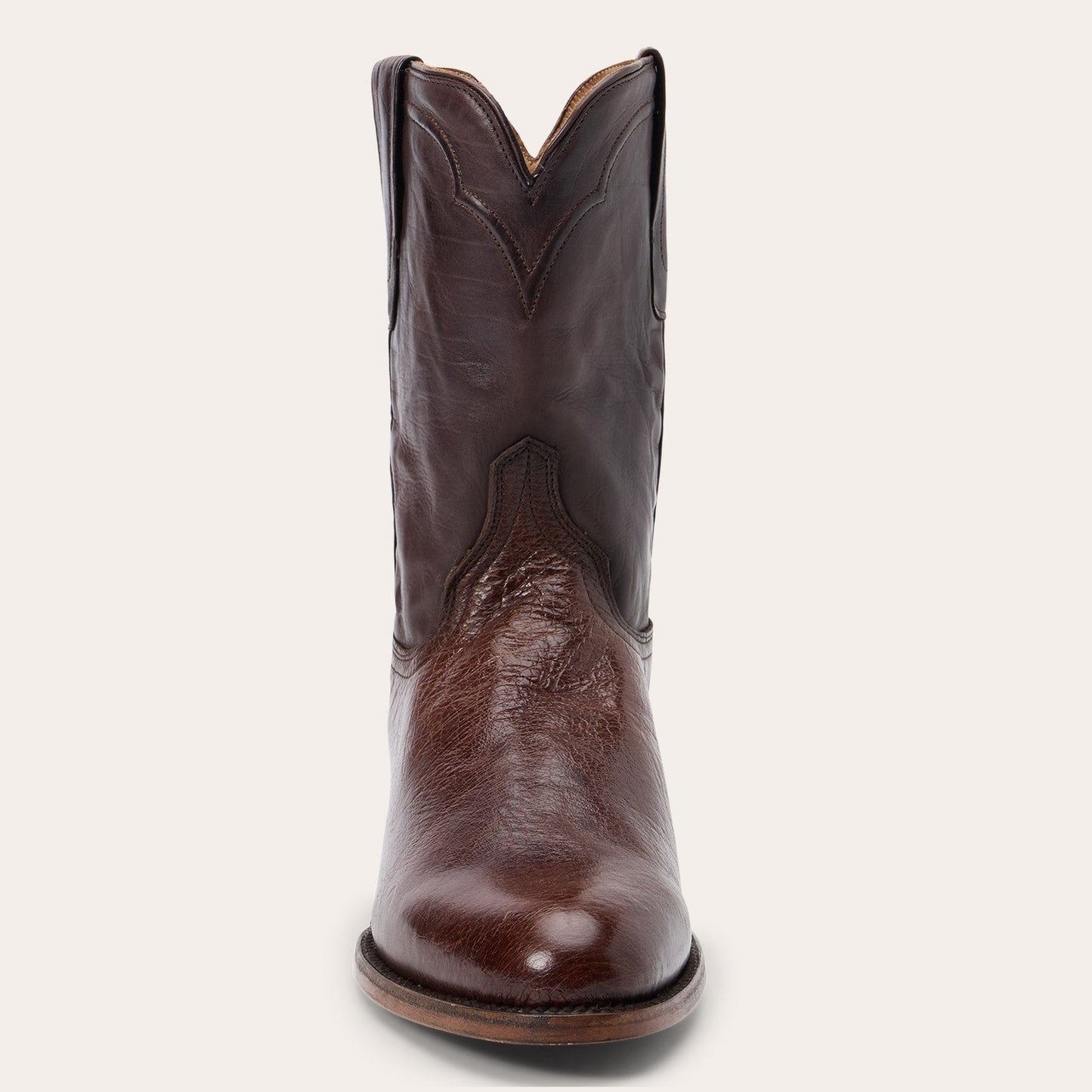 Clay Smooth Ostrich Roper Boots | Stetson Tobacco