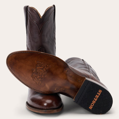 Clay Smooth Ostrich Roper Boots | Stetson Tobacco