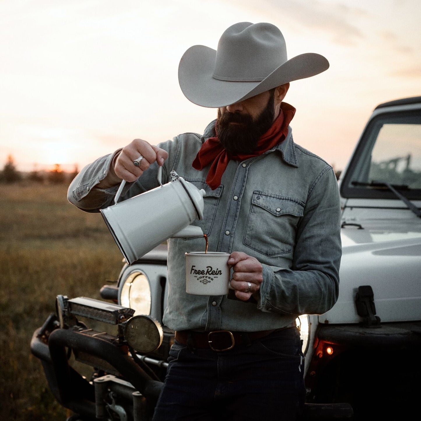 Stetson X Free Rein Cowboy Coffee Pod Kit | Stetson White