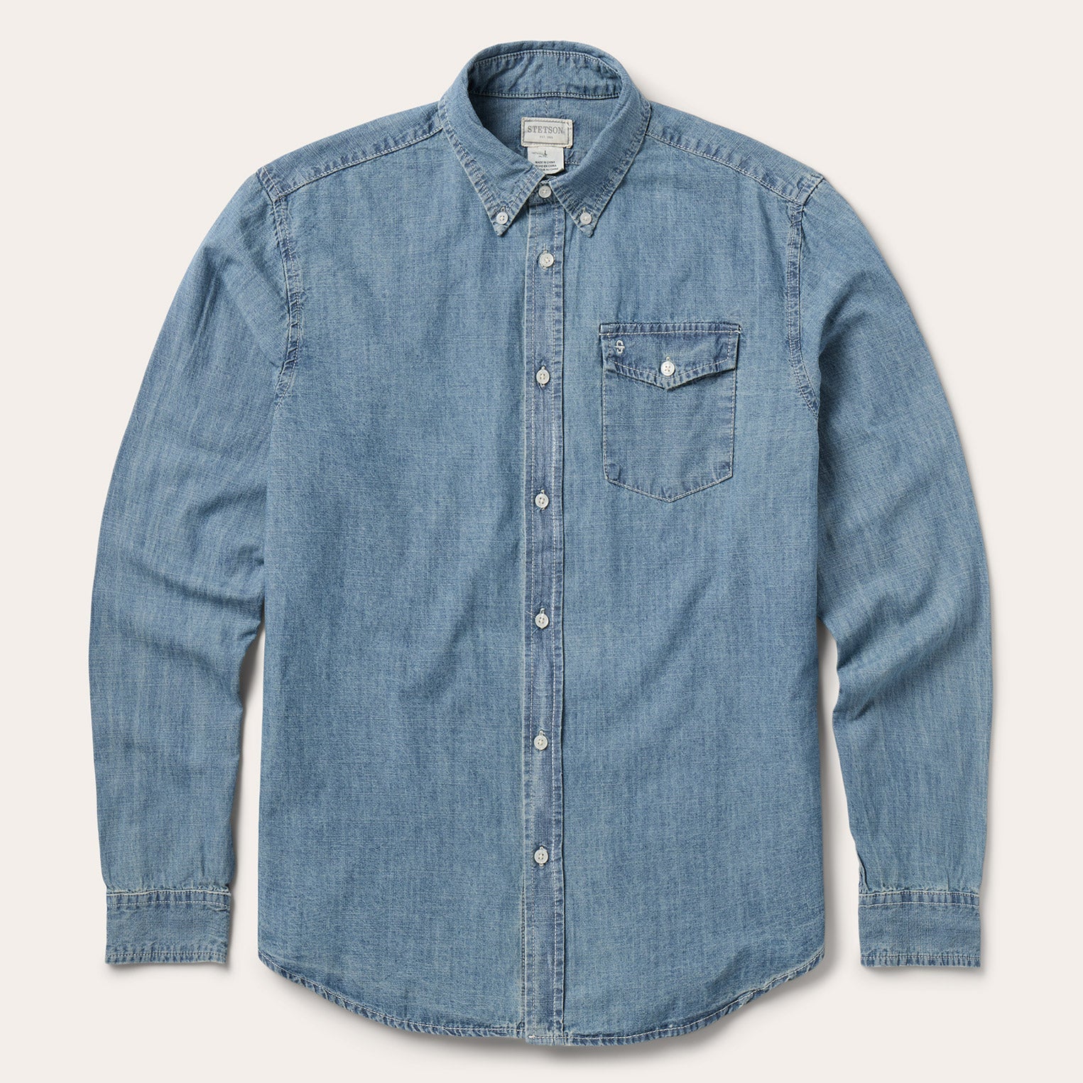 Chambray Button-Down Shirt | Stetson Blue