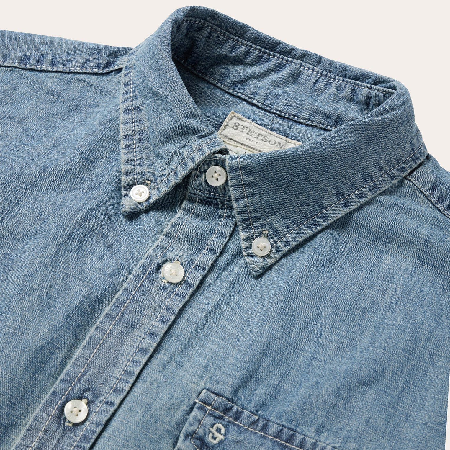 Chambray Button-Down Shirt | Stetson Blue