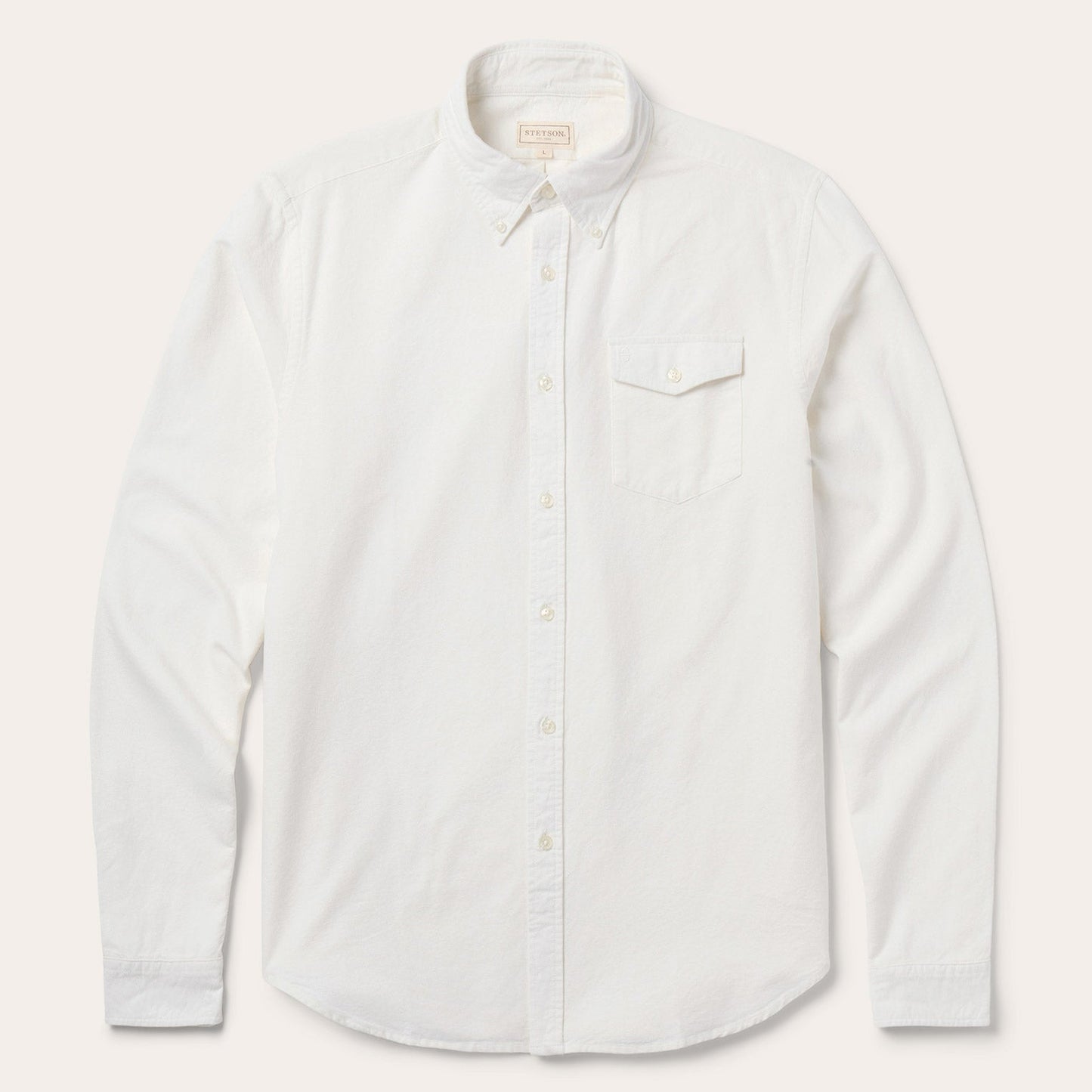 Peached Oxford Button-Down Shirt | Stetson White