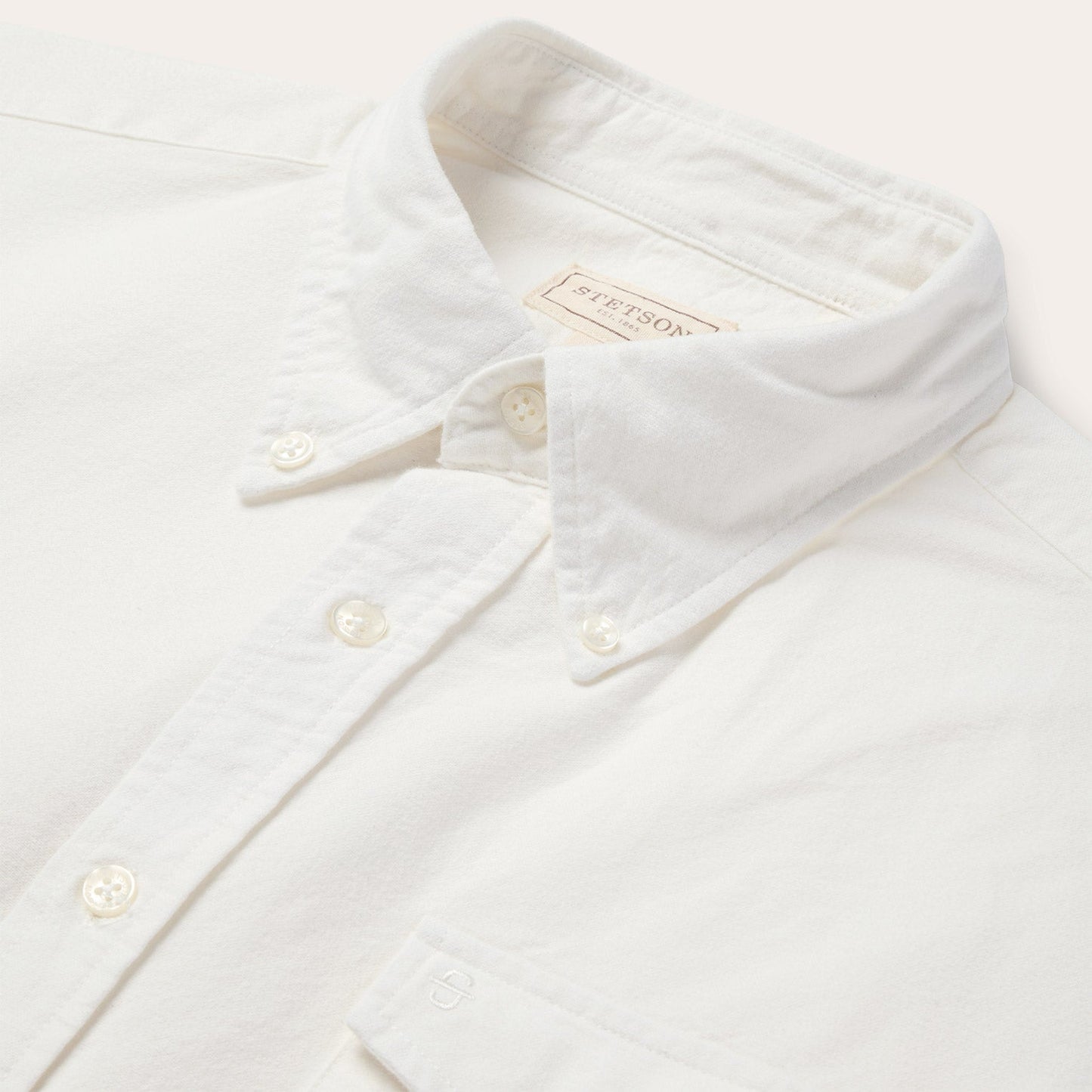 Peached Oxford Button-Down Shirt | Stetson White