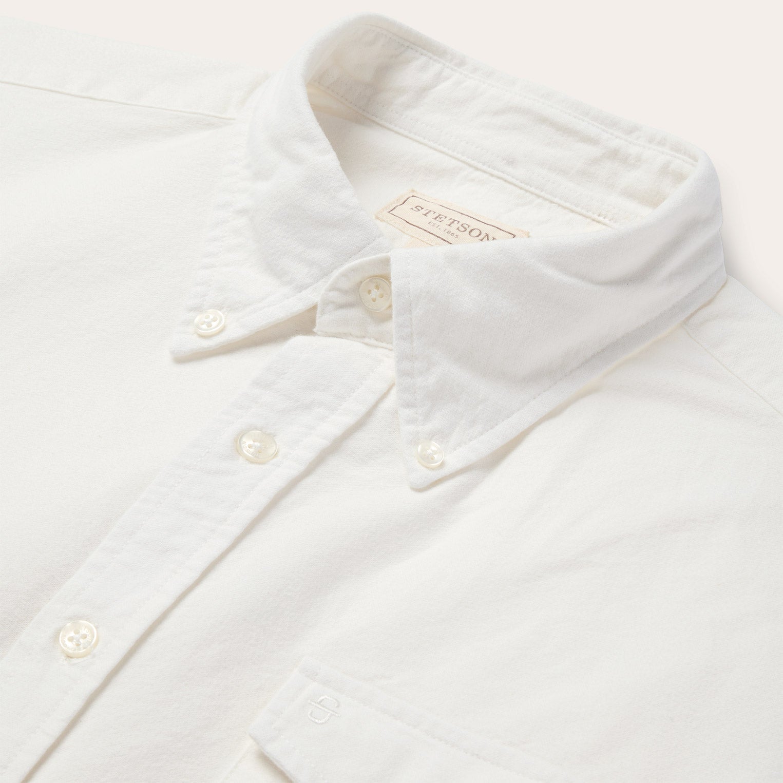 Peached Oxford Button-Down Shirt | Stetson White