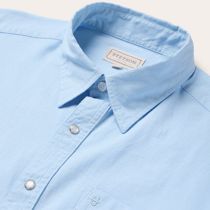 Pinpoint Oxford Shirt | Stetson Blue