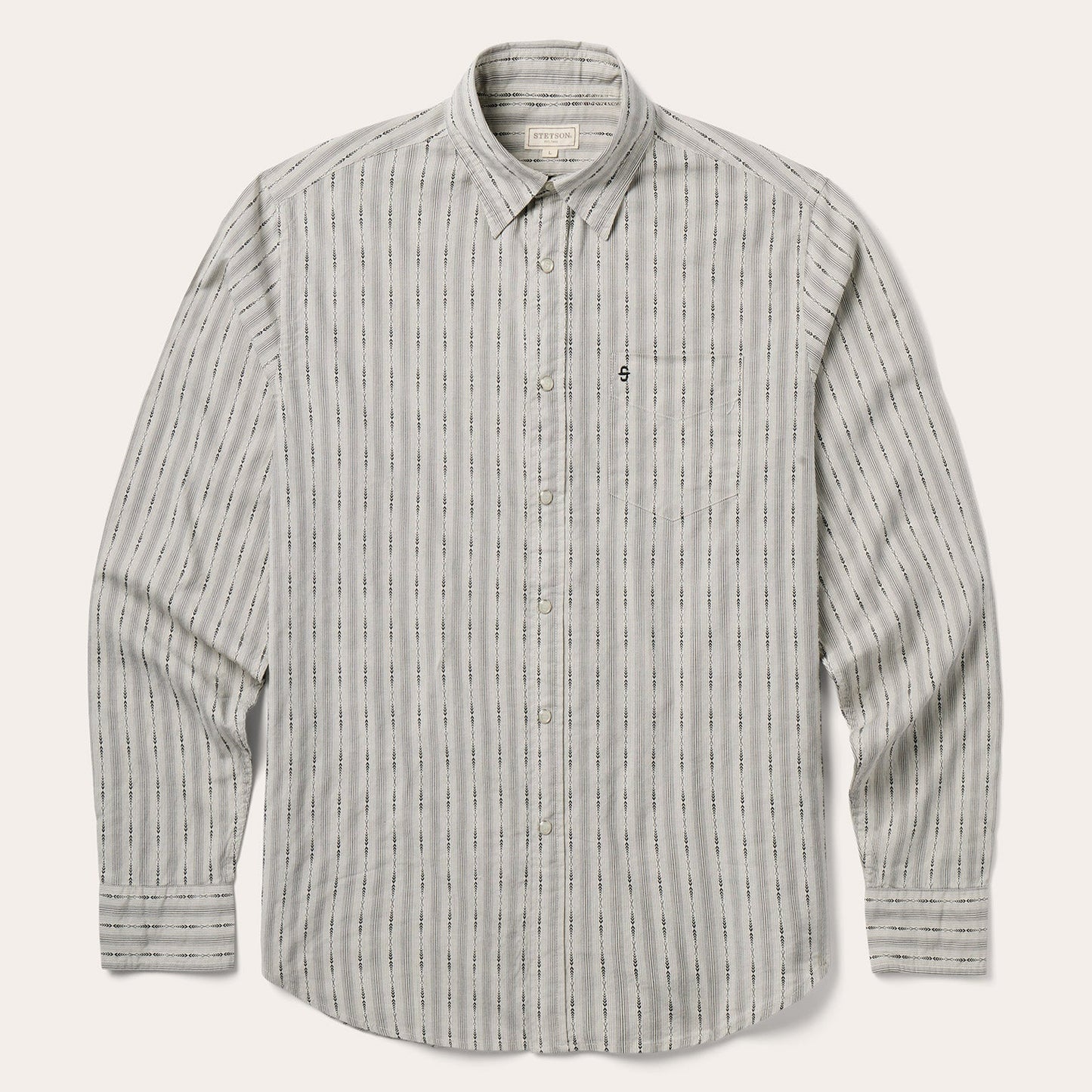 Dobby Stripe Shirt | Stetson Tan