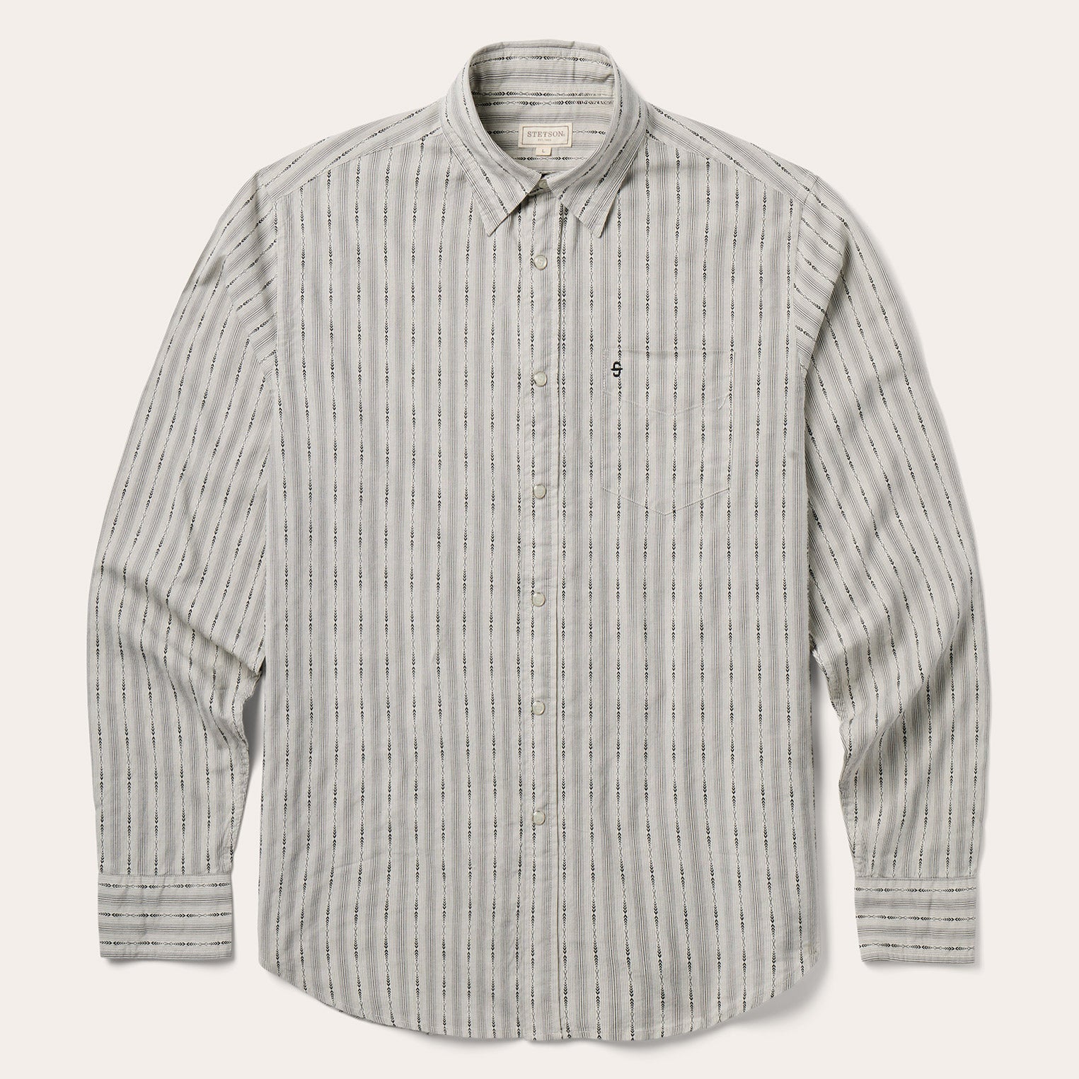 Dobby Stripe Shirt | Stetson Tan