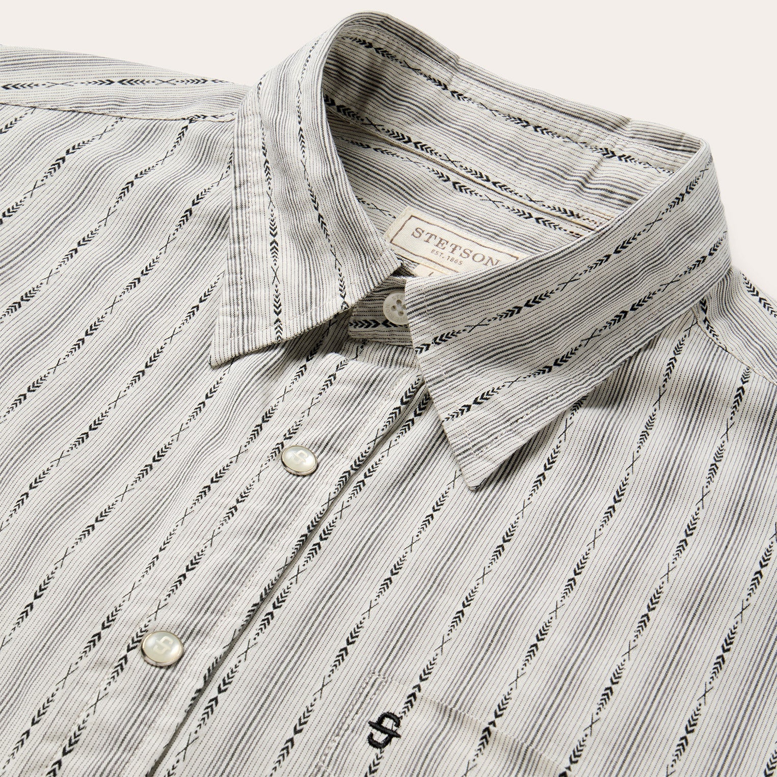 Dobby Stripe Shirt | Stetson Tan