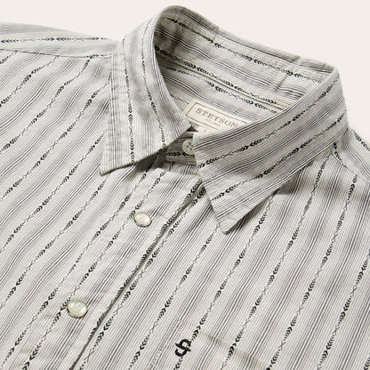 Dobby Stripe Shirt | Stetson Tan