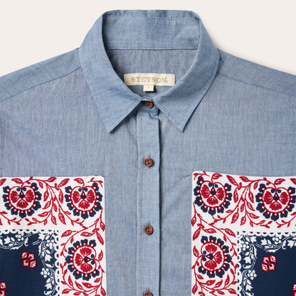 Chambray Bandana Shirt | Stetson Blue