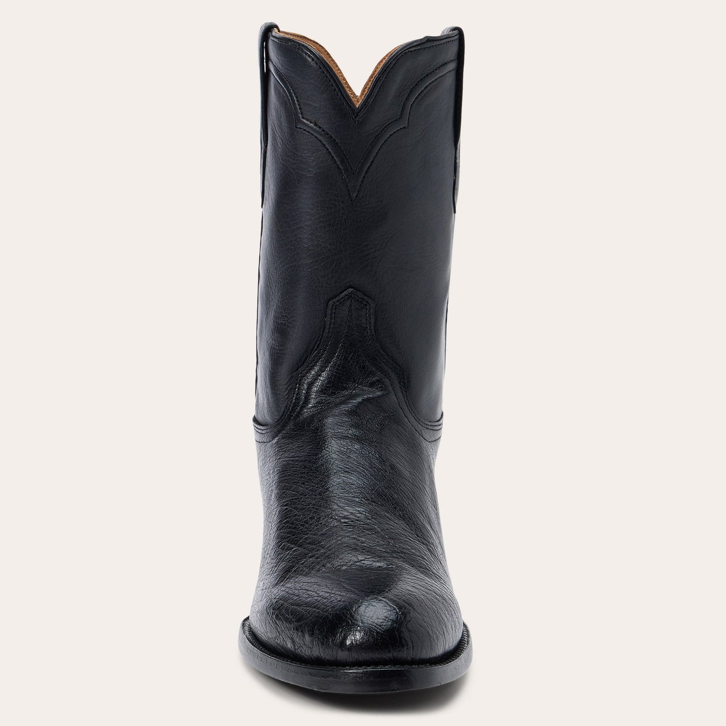 Clay Smooth Ostrich Roper Boots | Stetson Black