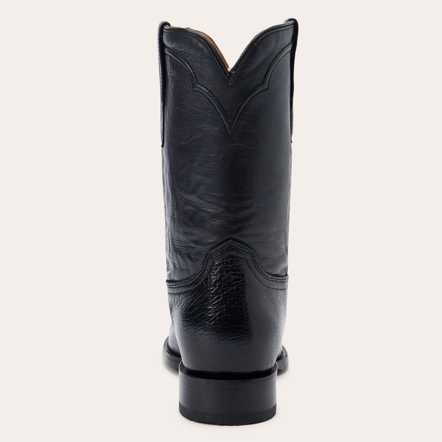 Clay Smooth Ostrich Roper Boots | Stetson Black
