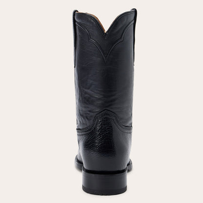 Clay Smooth Ostrich Roper Boots | Stetson Black