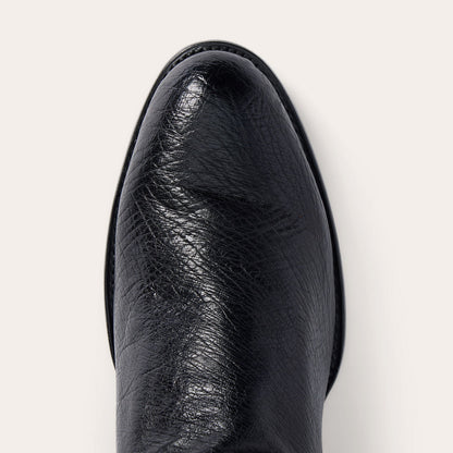 Clay Smooth Ostrich Roper Boots | Stetson Black