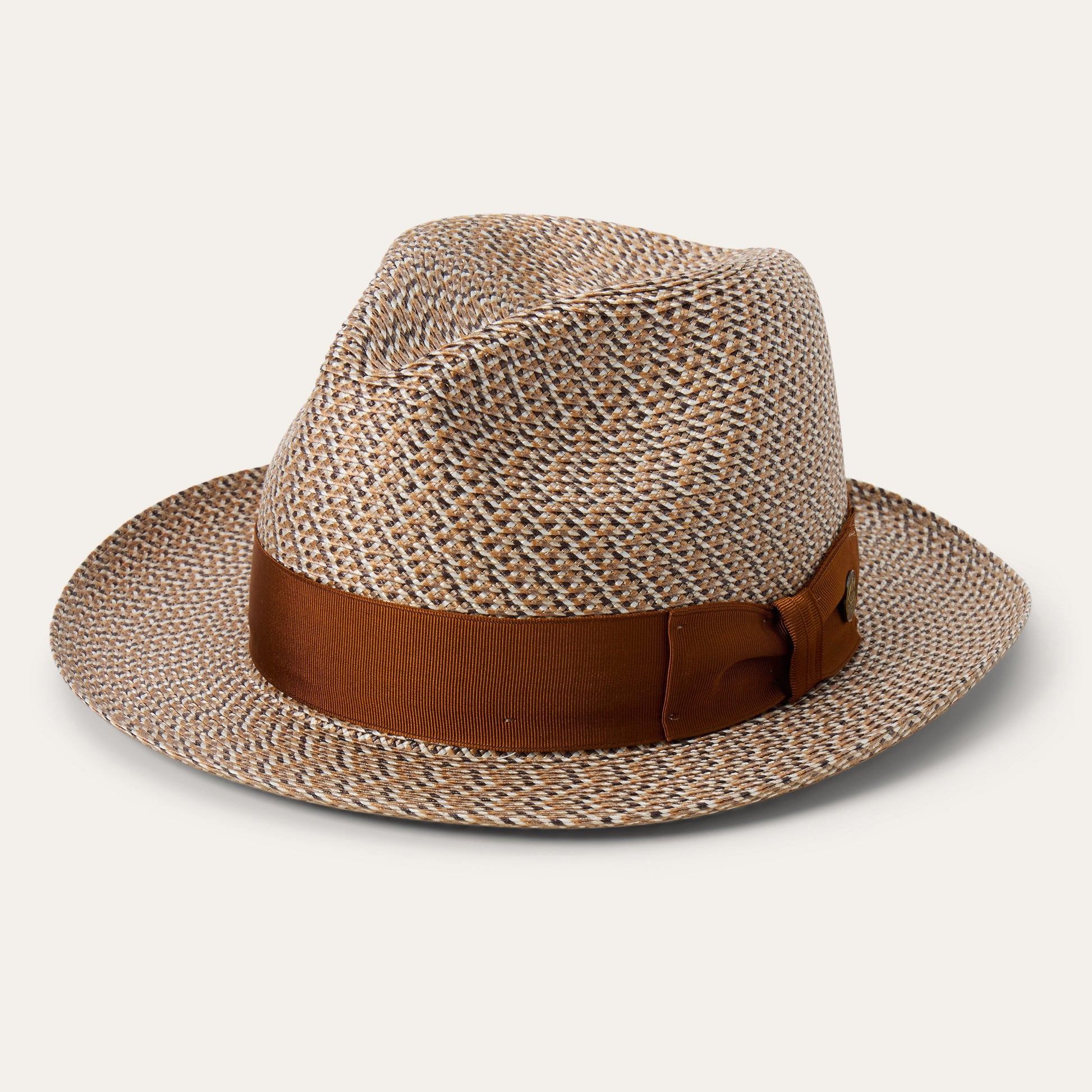 Emin Straw Fedora | Stetson Brown Mix
