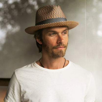 Emin Straw Fedora | Stetson Quartz Mix