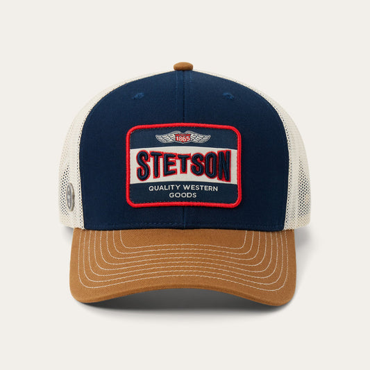 Vintage Patch Trucker Hat | Stetson Navy