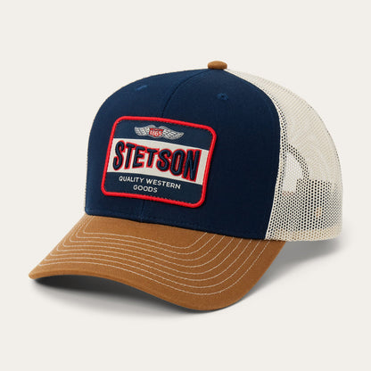 Vintage Patch Trucker Hat | Stetson Navy