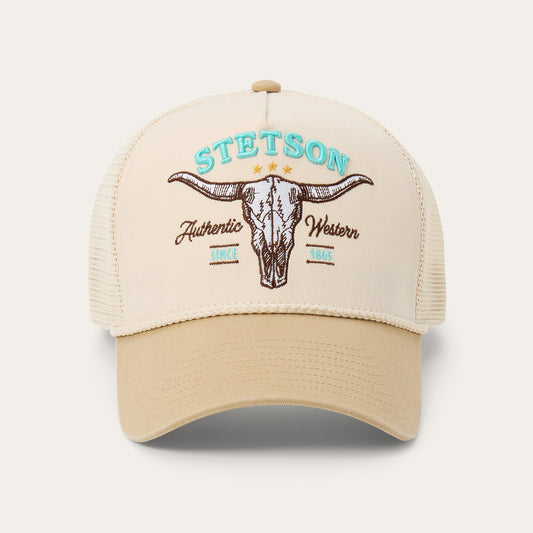 Skull Trucker Hat | Stetson Off White / Khaki