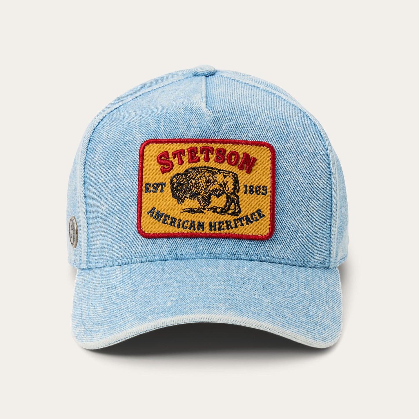 Buffalo Patch Trucker Hat | Stetson Light Denim