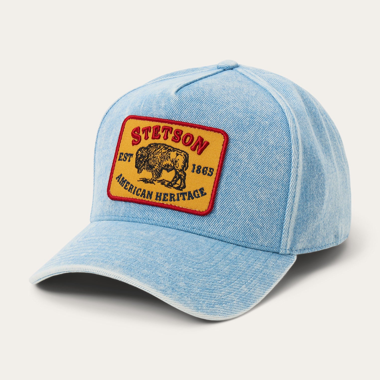 Buffalo Patch Trucker Hat | Stetson Light Denim