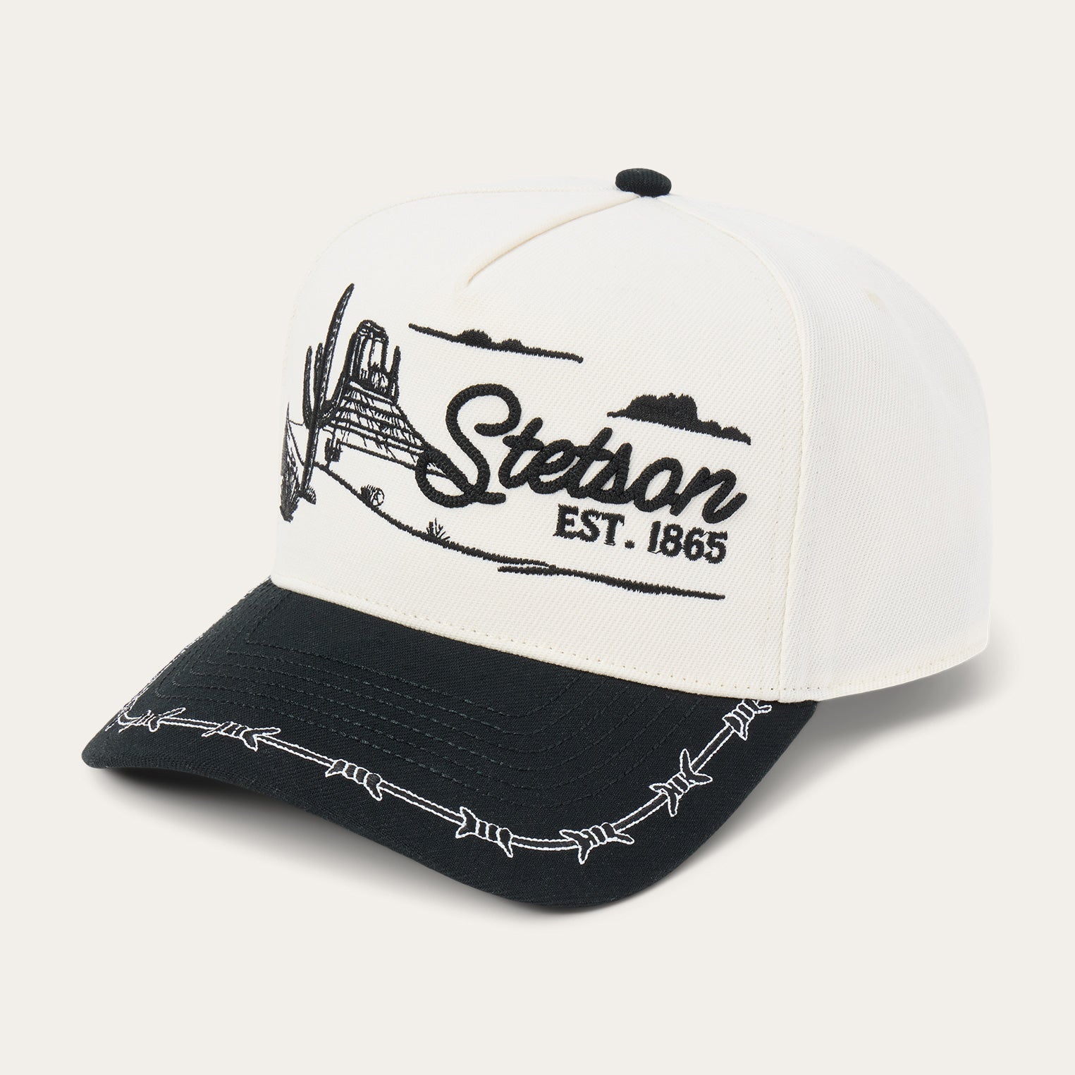 Landscape Trucker Hat | Stetson Off White / Black