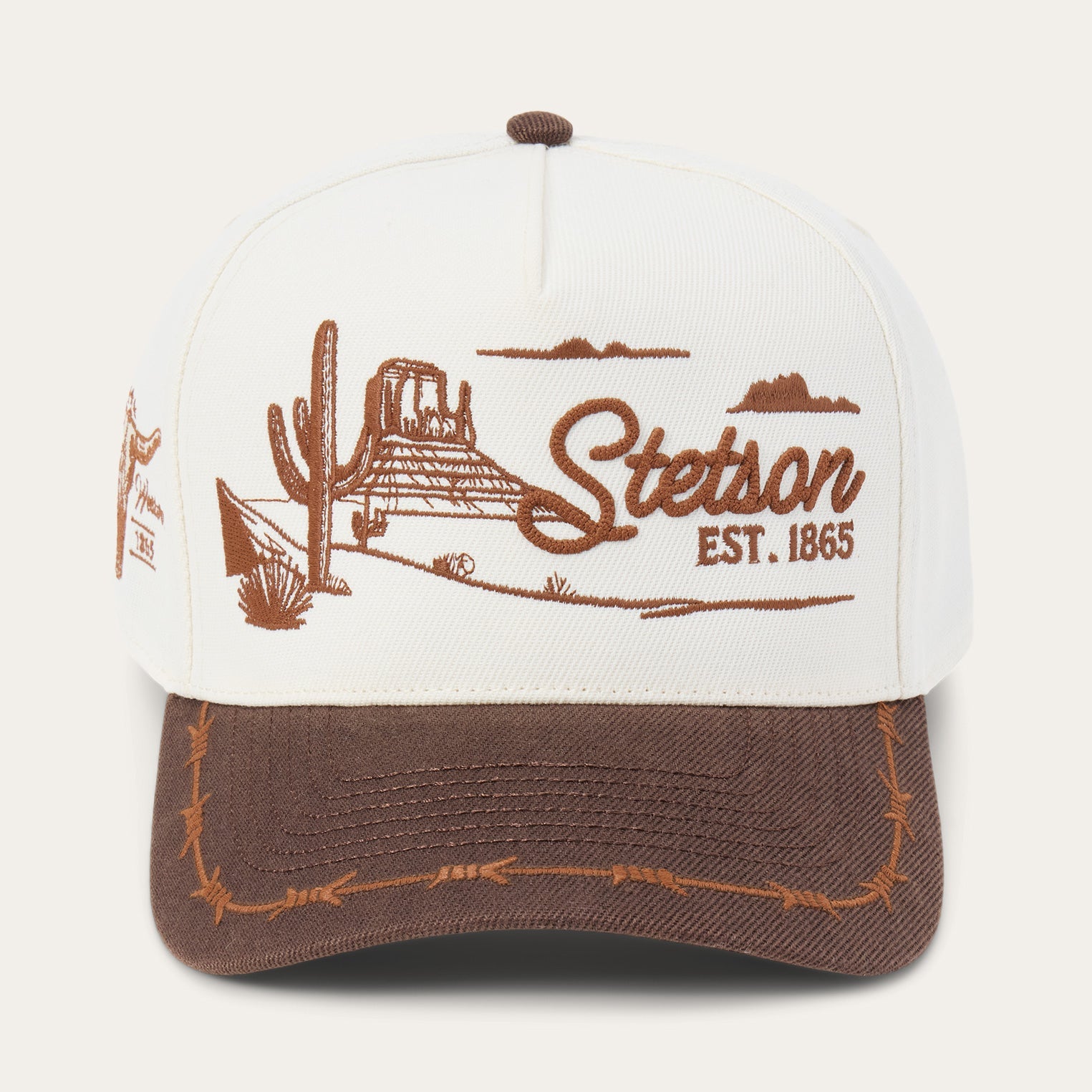 Landscape Trucker Hat | Stetson Off White / Brown
