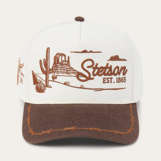 Landscape Trucker Hat | Stetson Off White / Brown