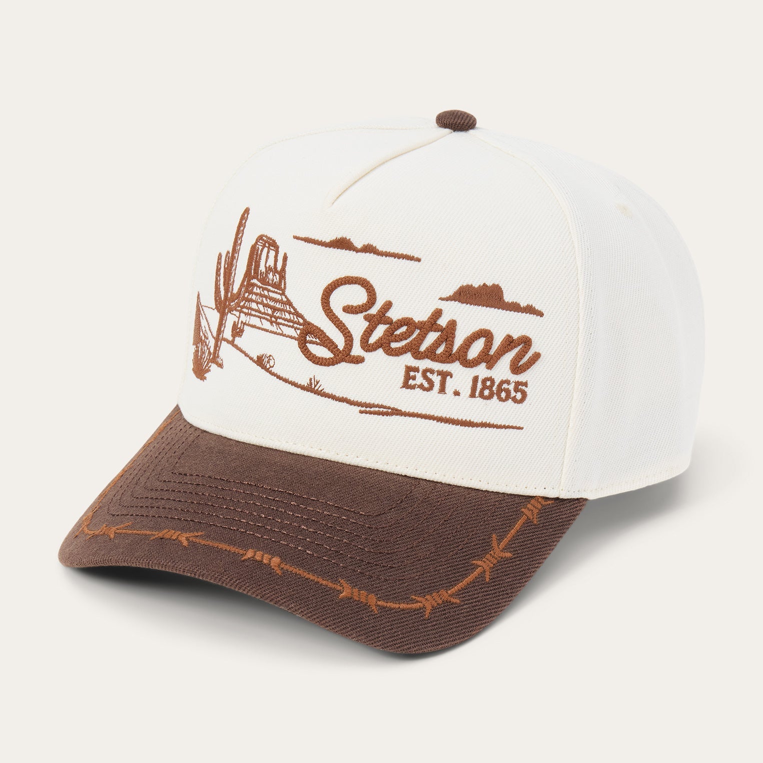 Landscape Trucker Hat | Stetson Off White / Brown